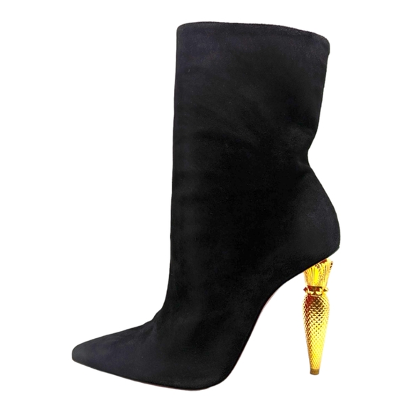 Christian Louboutin Shoes - Christian Louboutin Lipbooty 100 ankle boot bootie black suede red bottoms 39